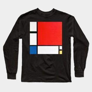 Composition with Red, Blue, and Yellow Long Sleeve T-Shirt